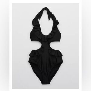 Aerie ruffle cutout one piece swimsuit. Size XXL